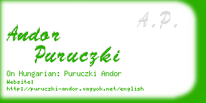 andor puruczki business card